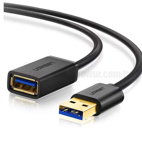 Кабель-удлинитель USB UGREEN US129 (Длина 3 метра / USB 3.0 / Черный цвет)
