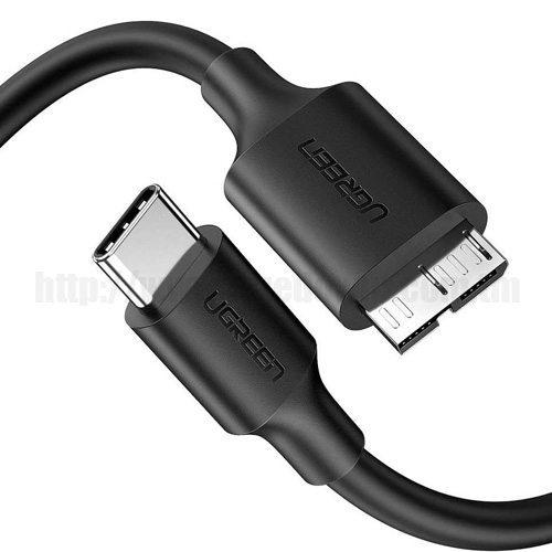 Кабель UGREEN US312 TYPE-C на MicroUSB для жестких дисков (1 метр / Черный цвет)