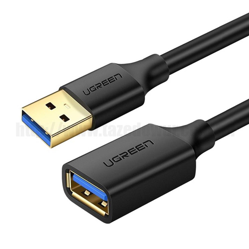 Кабель-удлинитель USB UGREEN US129 (Длина 3 метра / USB 3.0 / Черный цвет)