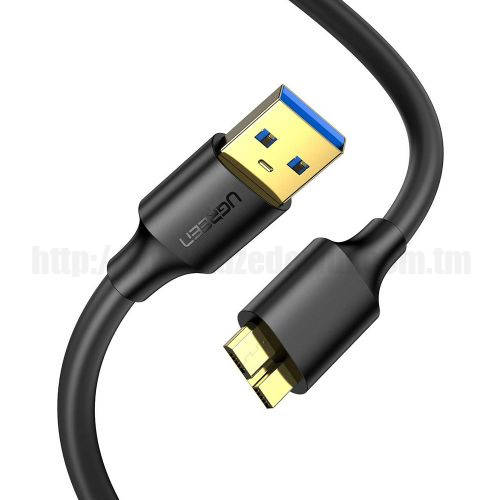 Кабель UGREEN US130 USB на MicroUSB для жестких дисков (USB 3.0 / Длина 50 см / Черный цвет)